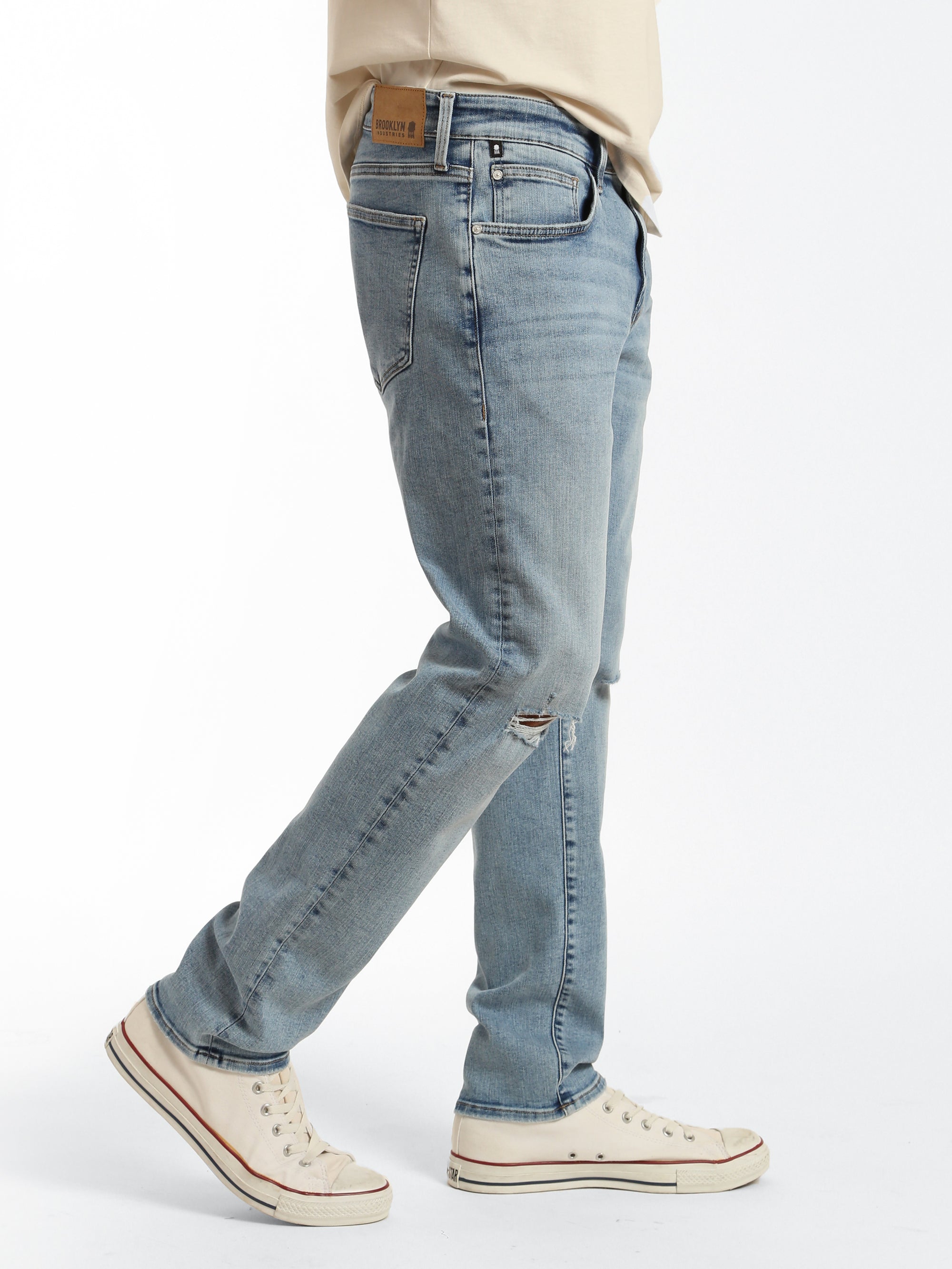 Bedford Slim Leg Jeans in Light Brushed Denim - BROOKLYN INDUSTRIES