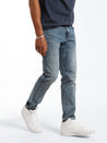 Bedford Slim Leg Jeans in Mid Brushed Denim - BROOKLYN INDUSTRIES