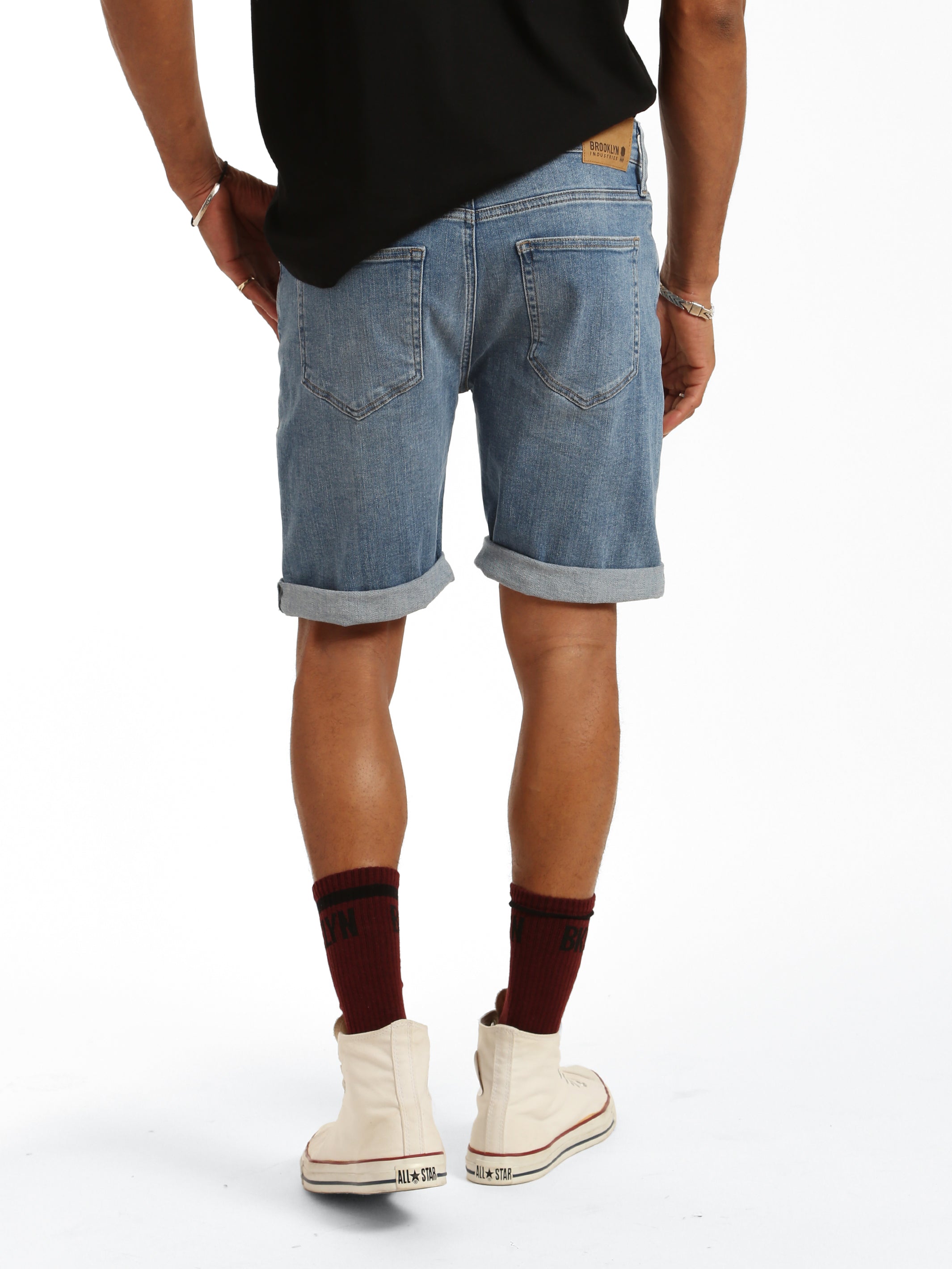 Midwood Shorts in Light Brushed Denim - BROOKLYN INDUSTRIES