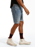 Midwood Shorts in Light Brushed Denim - BROOKLYN INDUSTRIES