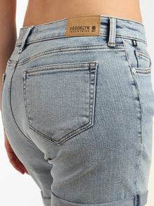 Crown Boyfriend Shorts in Light Brushed Denim - BROOKLYN INDUSTRIES