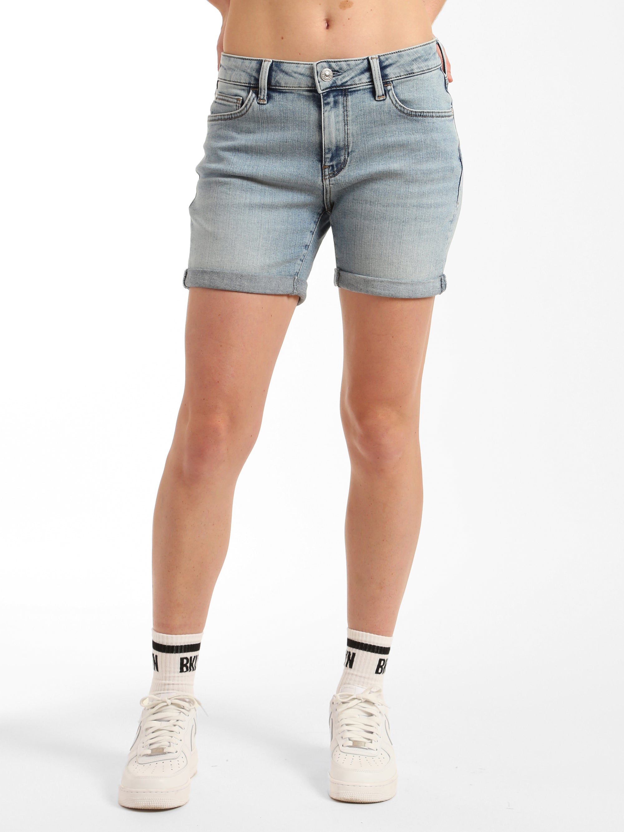 Crown Boyfriend Shorts in Light Brushed Denim - BROOKLYN INDUSTRIES