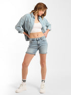 Crown Boyfriend Shorts in Light Brushed Denim - BROOKLYN INDUSTRIES