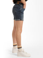 Crown Boyfriend Shorts in Dark Brushed Denim - BROOKLYN INDUSTRIES