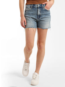 Cypress High Rise Relaxed Shorts in Mid Denim - BROOKLYN INDUSTRIES