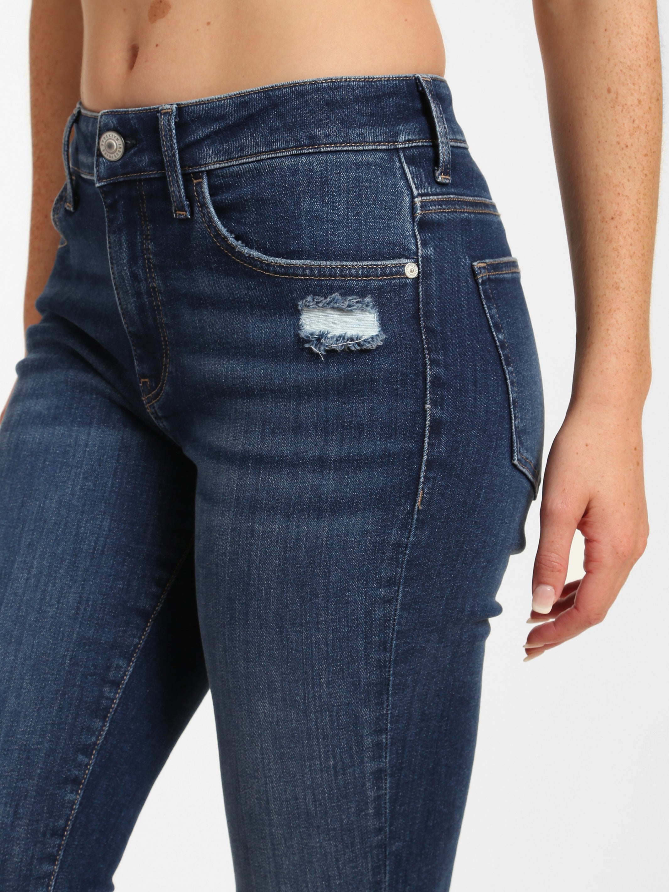 Women High-Waist Buttoned Distressed Belted Denim Skinny Jeans – mcloyoe
