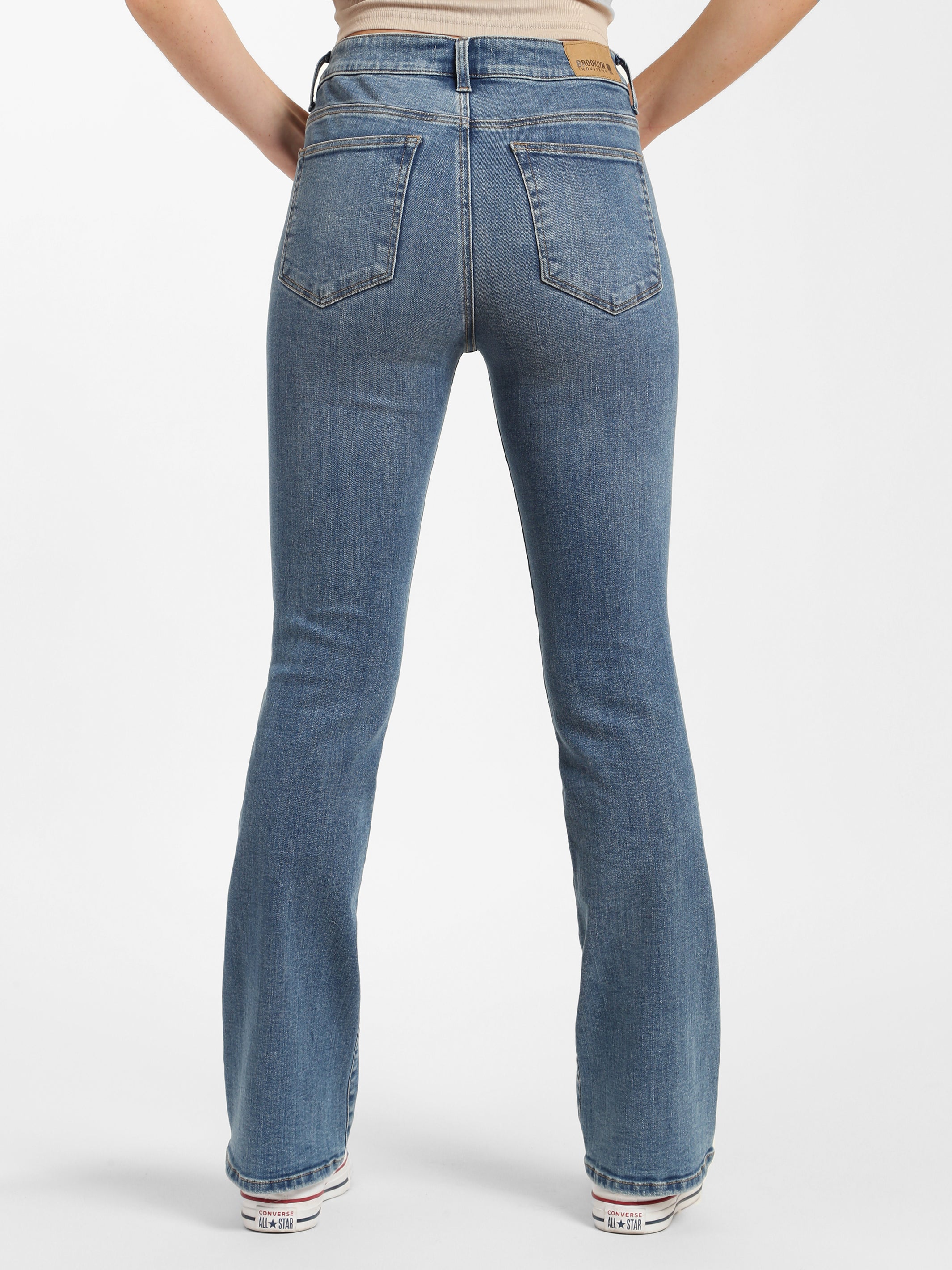 Metro Flare Jeans in Mid Denim - BROOKLYN INDUSTRIES