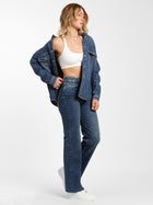 Park High Rise Wide Leg Jeans in Dark Brushed Denim - BROOKLYN INDUSTRIES