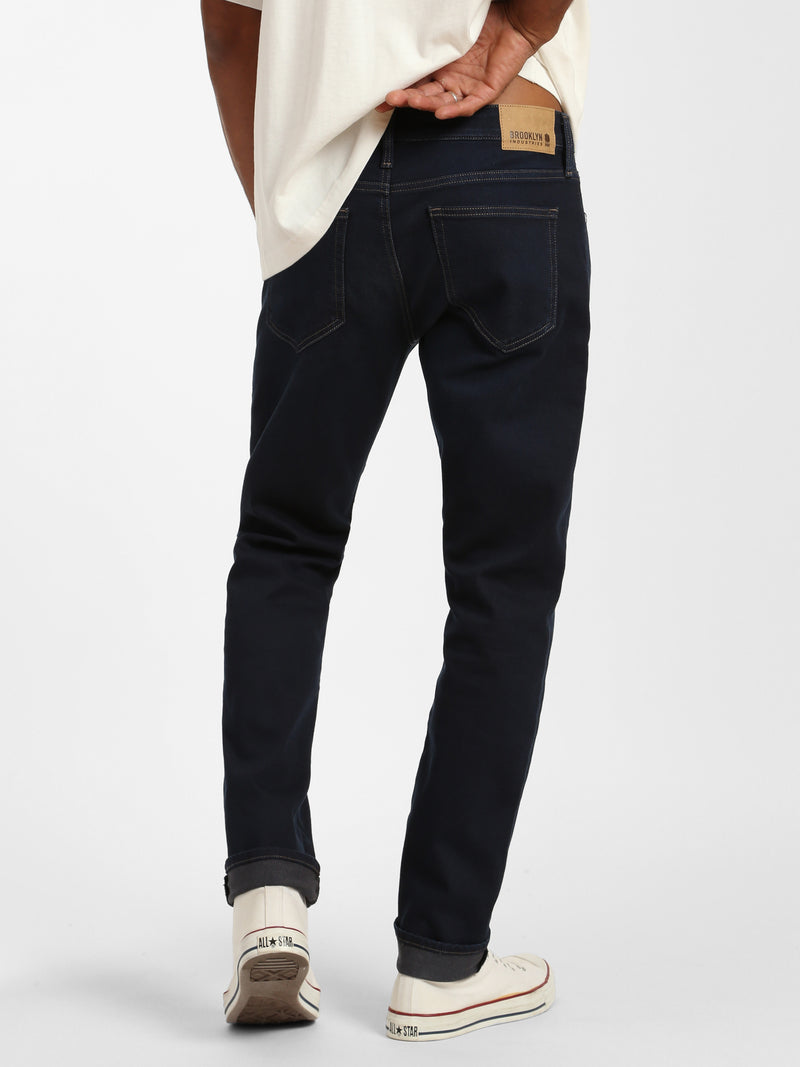 Bedford Slim Leg Jeans in Rinse Brushed Denim - BROOKLYN INDUSTRIES