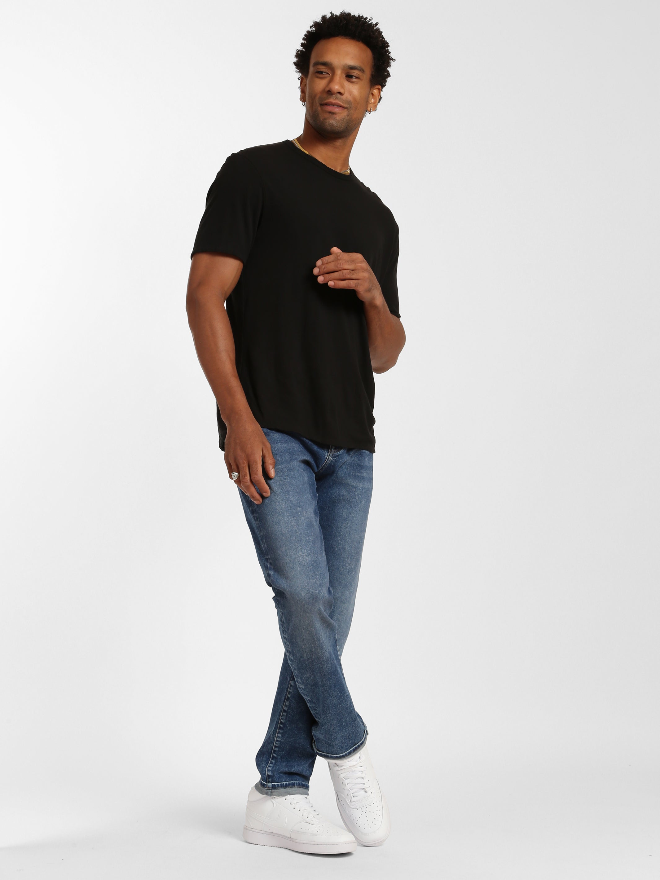 Bedford Slim Leg Jeans in Indigo Brushed Denim - BROOKLYN INDUSTRIES