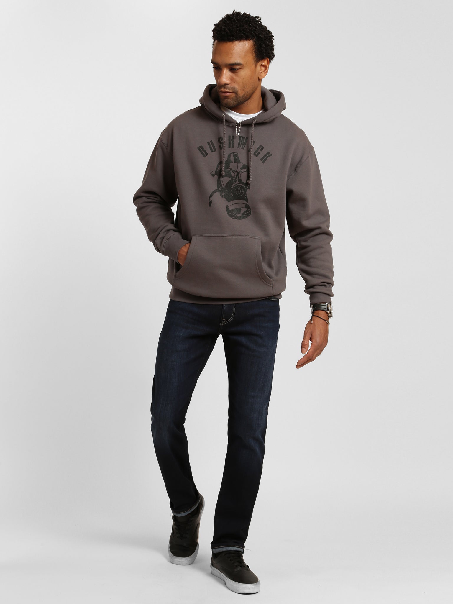 True Religion Men's Textured Full Zip Hoodie - Black - Hoodies