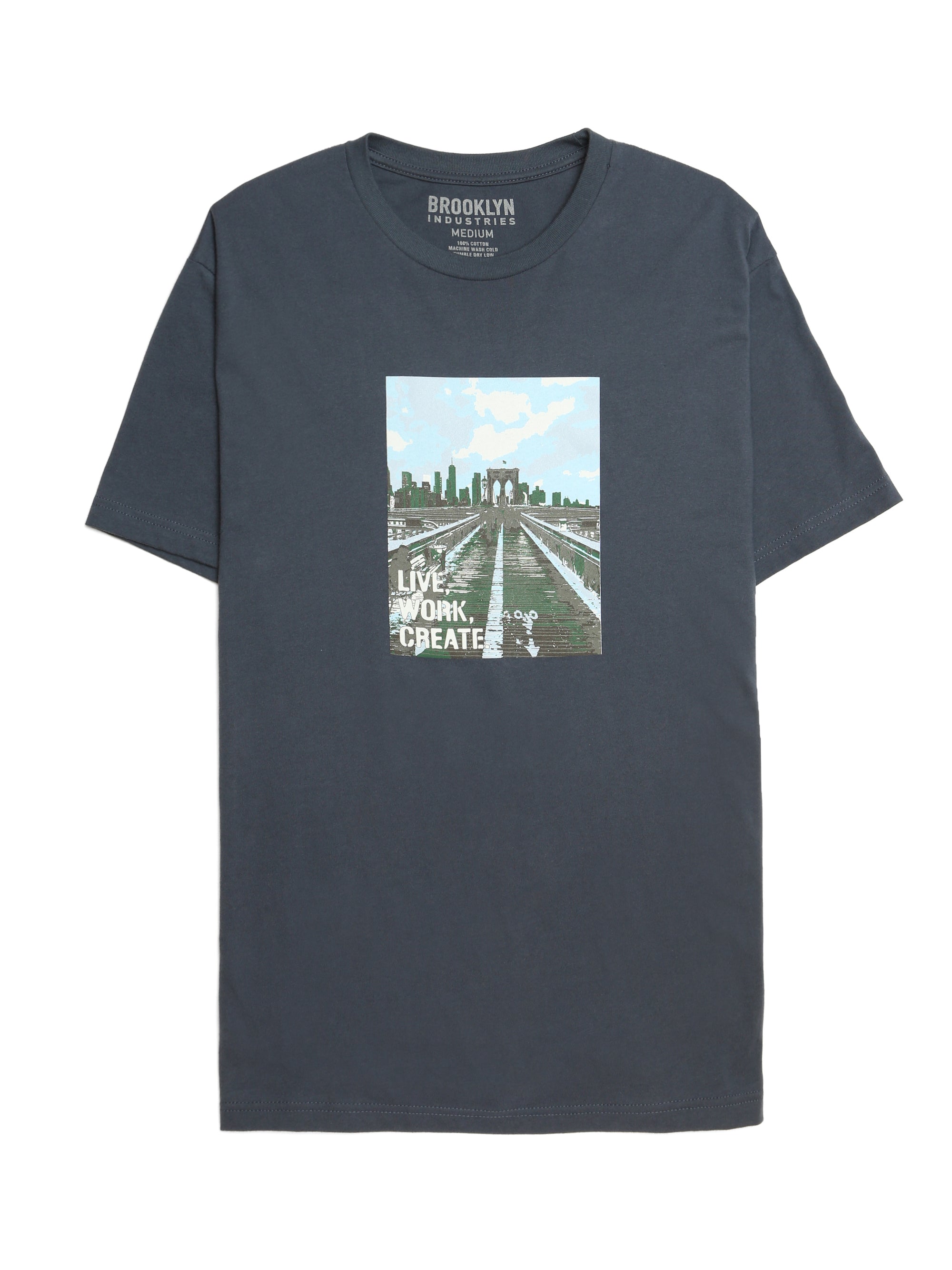 Men's Brooklyn Bridge Live, Work, Create T-Shirt - BROOKLYN INDUSTRIES