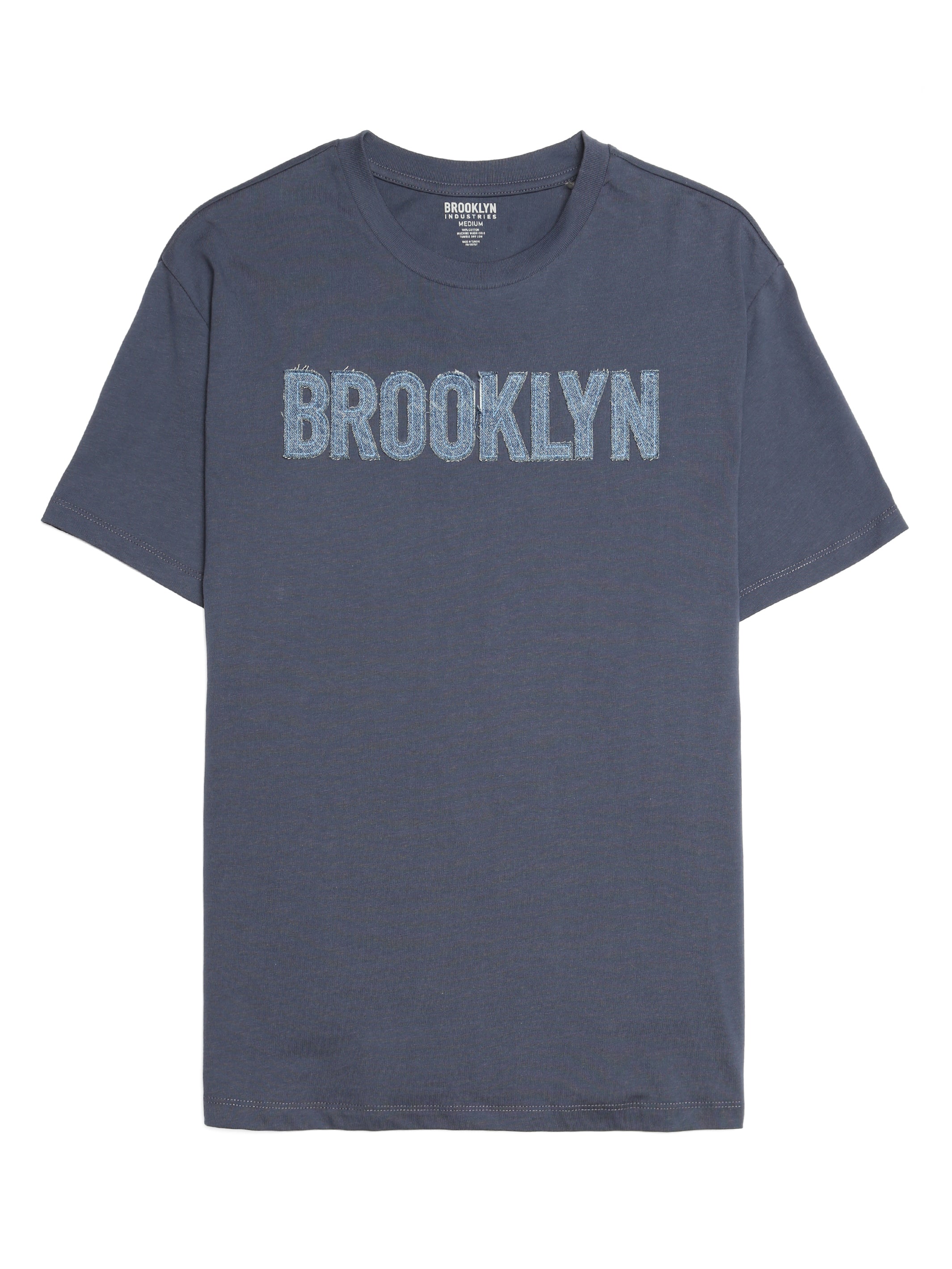 Men's Brooklyn Denim Patched Crewneck T-shirt - BROOKLYN INDUSTRIES