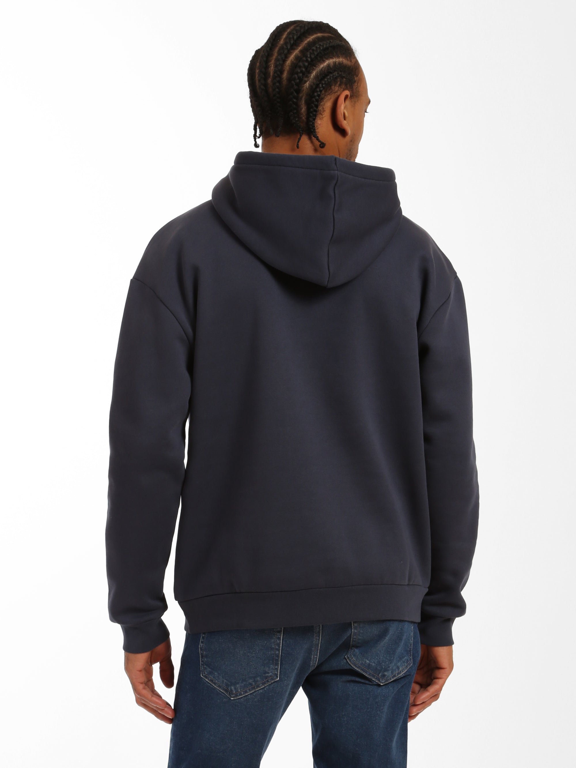 Men's Brooklyn Denim Patched Hoodie Sweatshirt - BROOKLYN INDUSTRIES