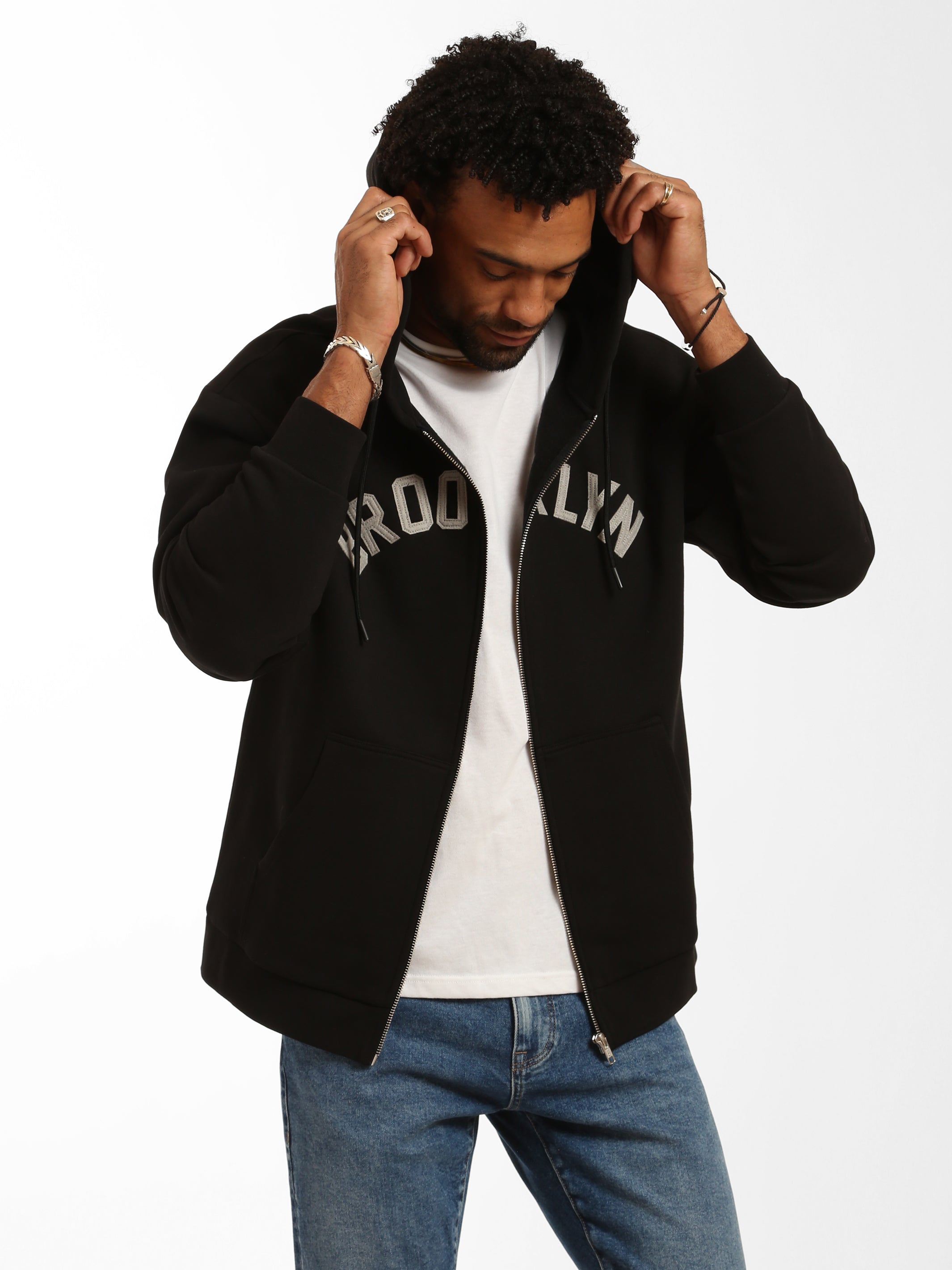 Men's Captain Zip Up Hoodie - BROOKLYN INDUSTRIES