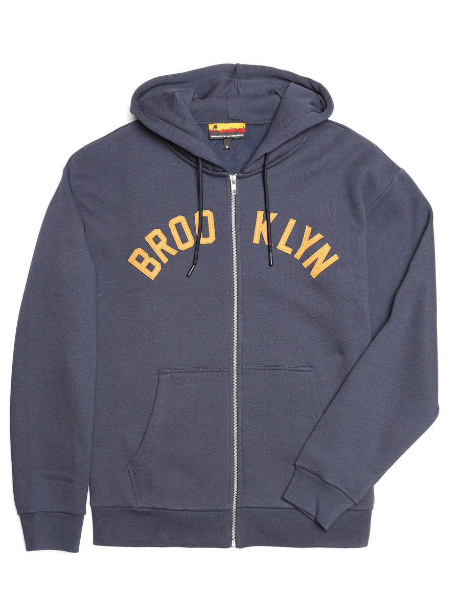 Men's Captain Zip Up Hoodie - BROOKLYN INDUSTRIES