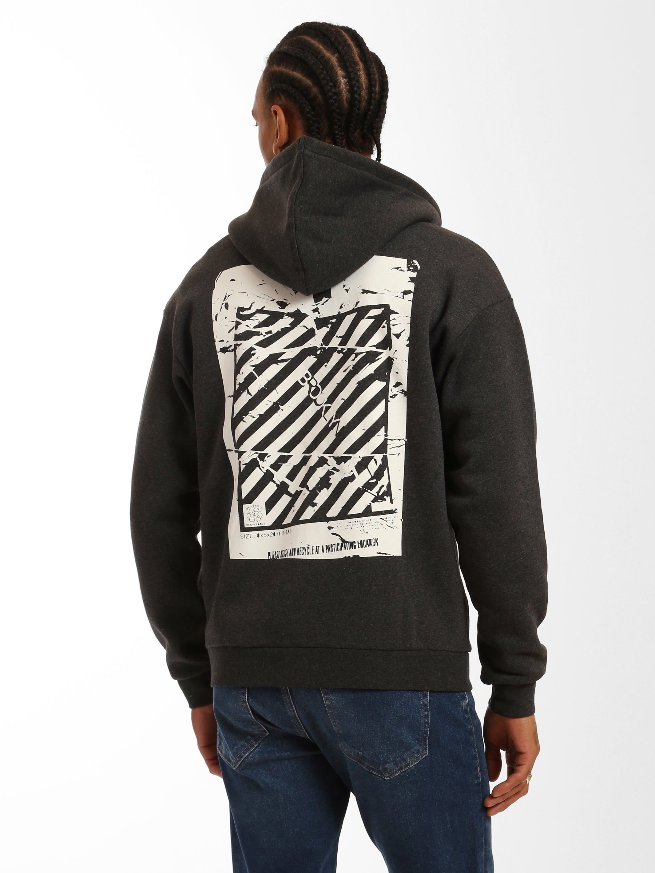 Men's Brooklyn Plastic Bag Zip-Up Hoodie - BROOKLYN INDUSTRIES