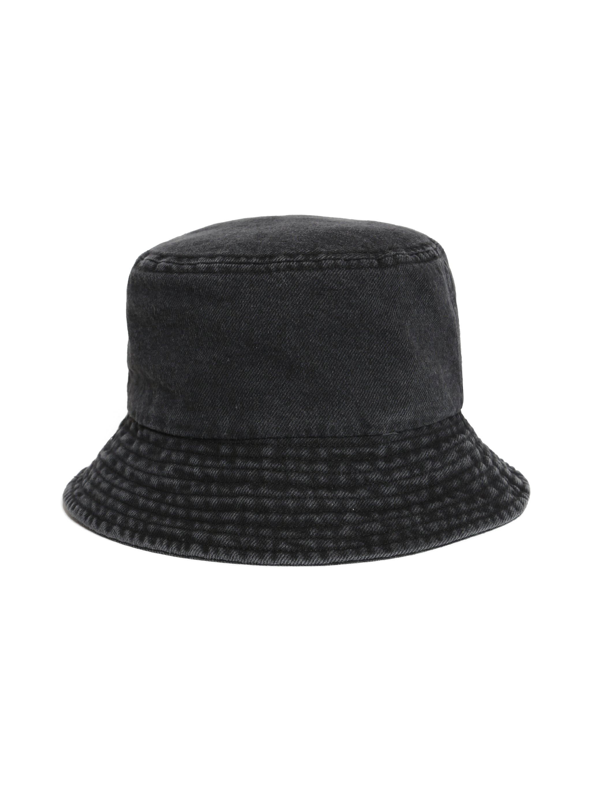 Denim Bucket Hat in Black