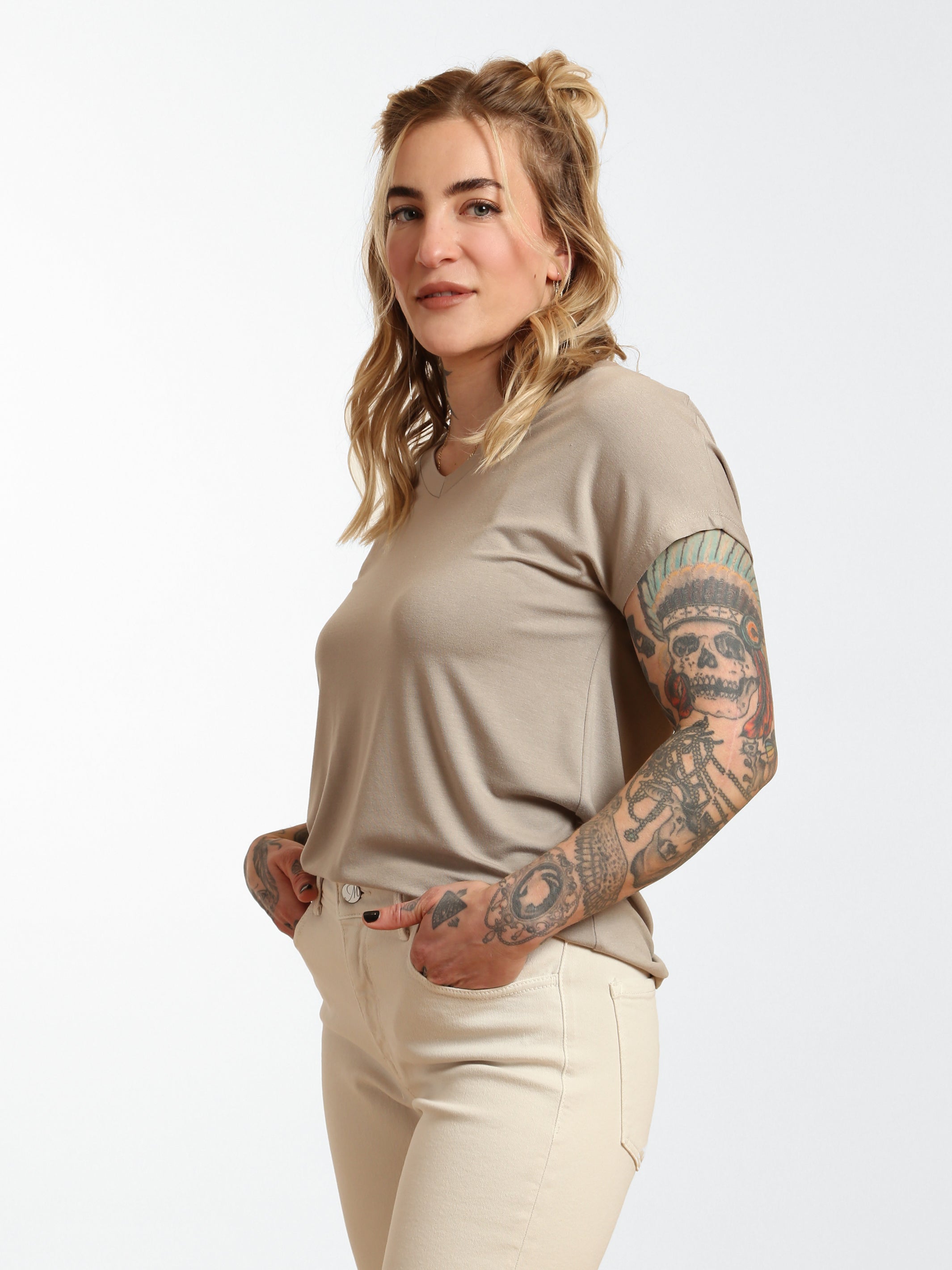 Womens khaki best sale t shirt