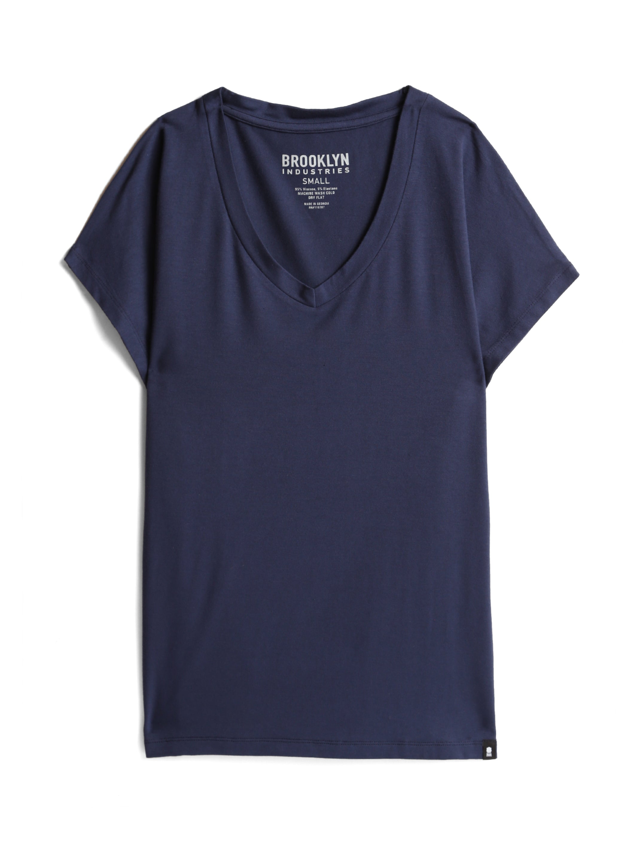 Viscose / Elastane t-shirt short sleeve V-neck Ocean Women l