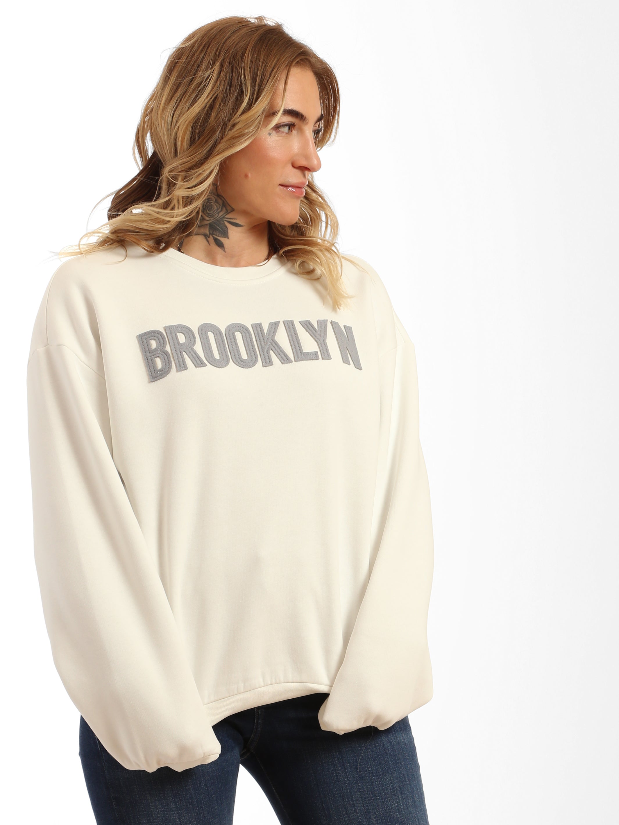 Women's Brooklyn Applique Crewneck Sweatshirt - BROOKLYN INDUSTRIES