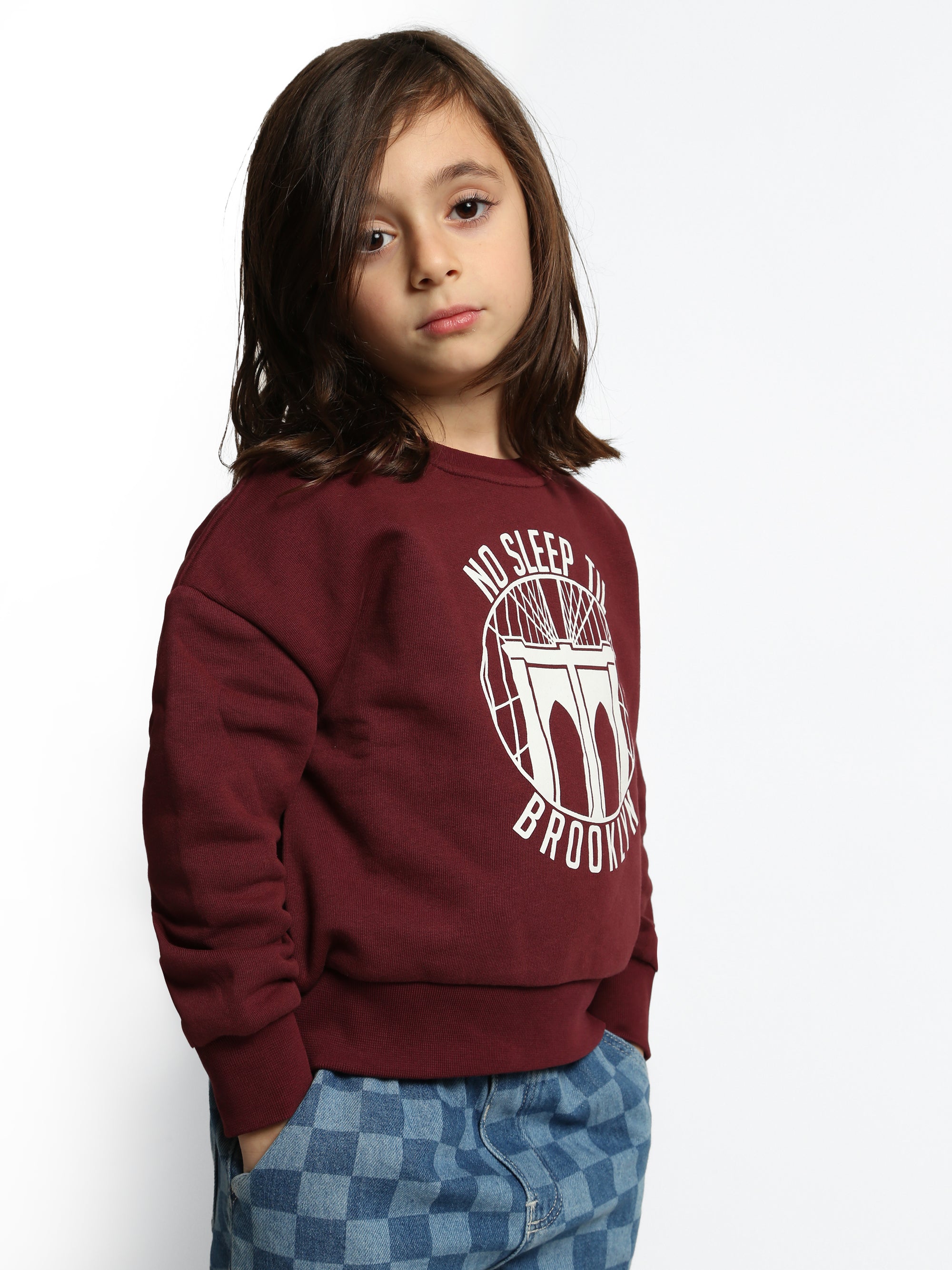 Girl's Round No Sleep Sweatshirt - BROOKLYN INDUSTRIES