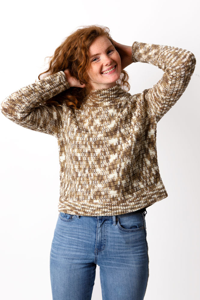 Ella Mock Neck Sweater Mushroom - BROOKLYN INDUSTRIES